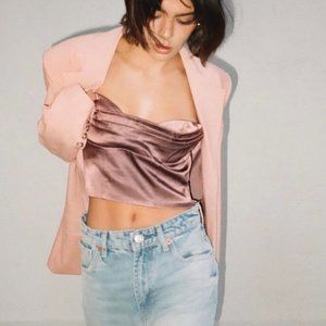 NWT ZARA satin crop top